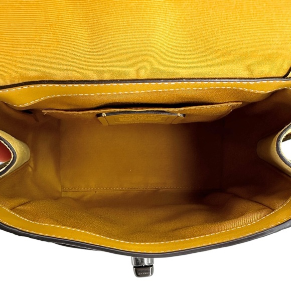 NWOT Coach Mini Faye Leather Backpack - Yellow Pebble Leather Mini Handbag - Picture 12 of 16